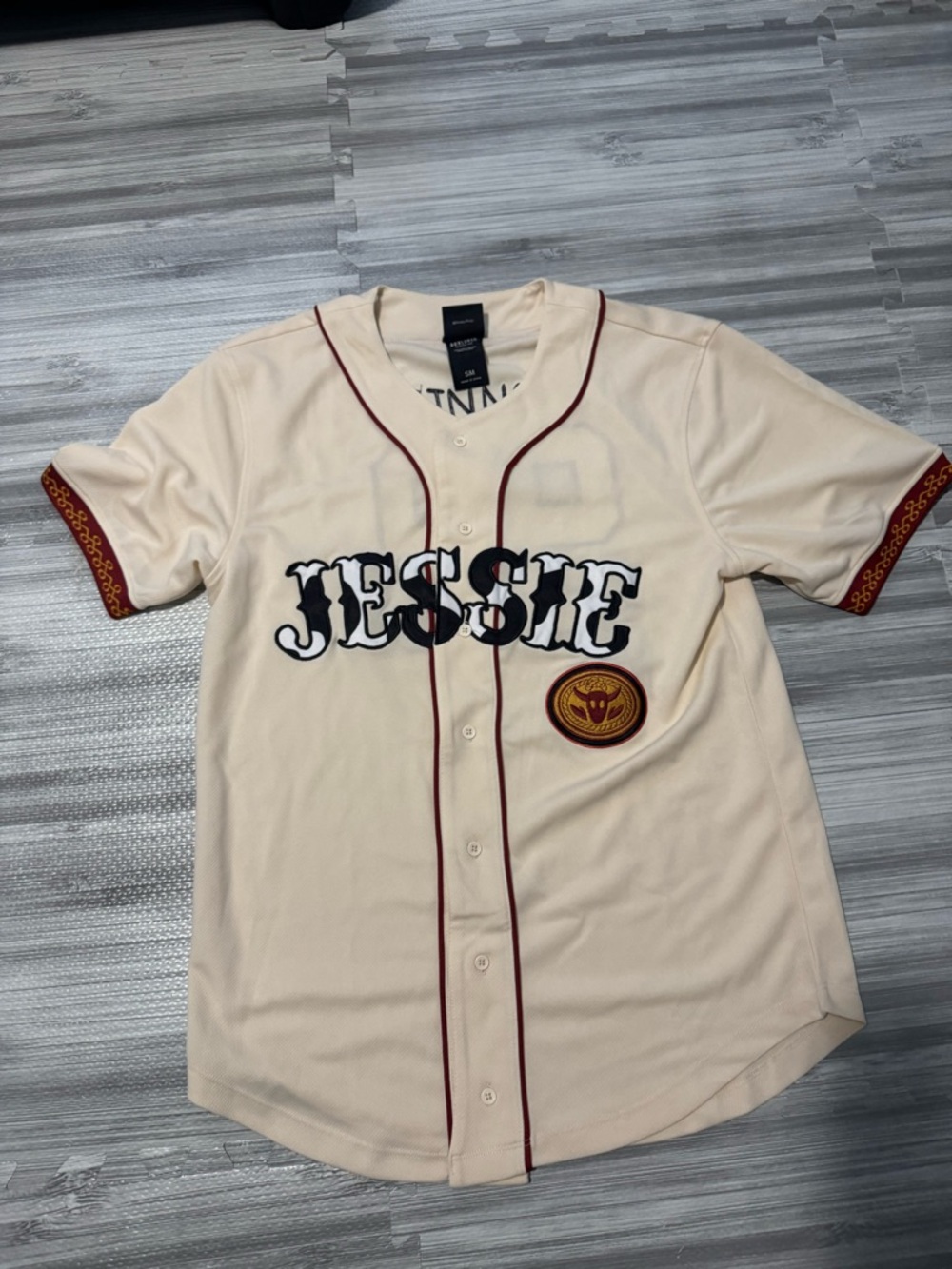 Toy Story Jessie Embroidered Cream Baseball Jersey with Burgundy Trim